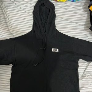 Black pink long sleeve with a hood